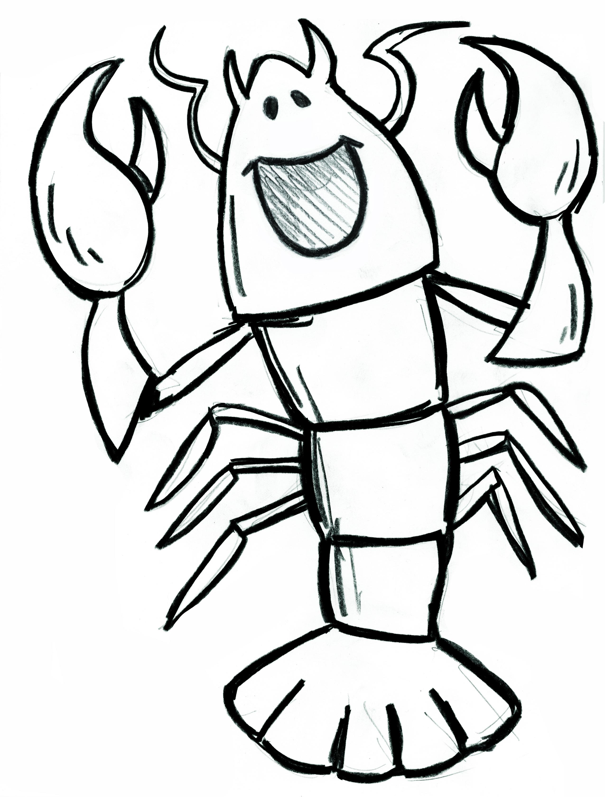 2550x3357 Top Lobster Feather Pen And Ink Clipart Kid Drawing