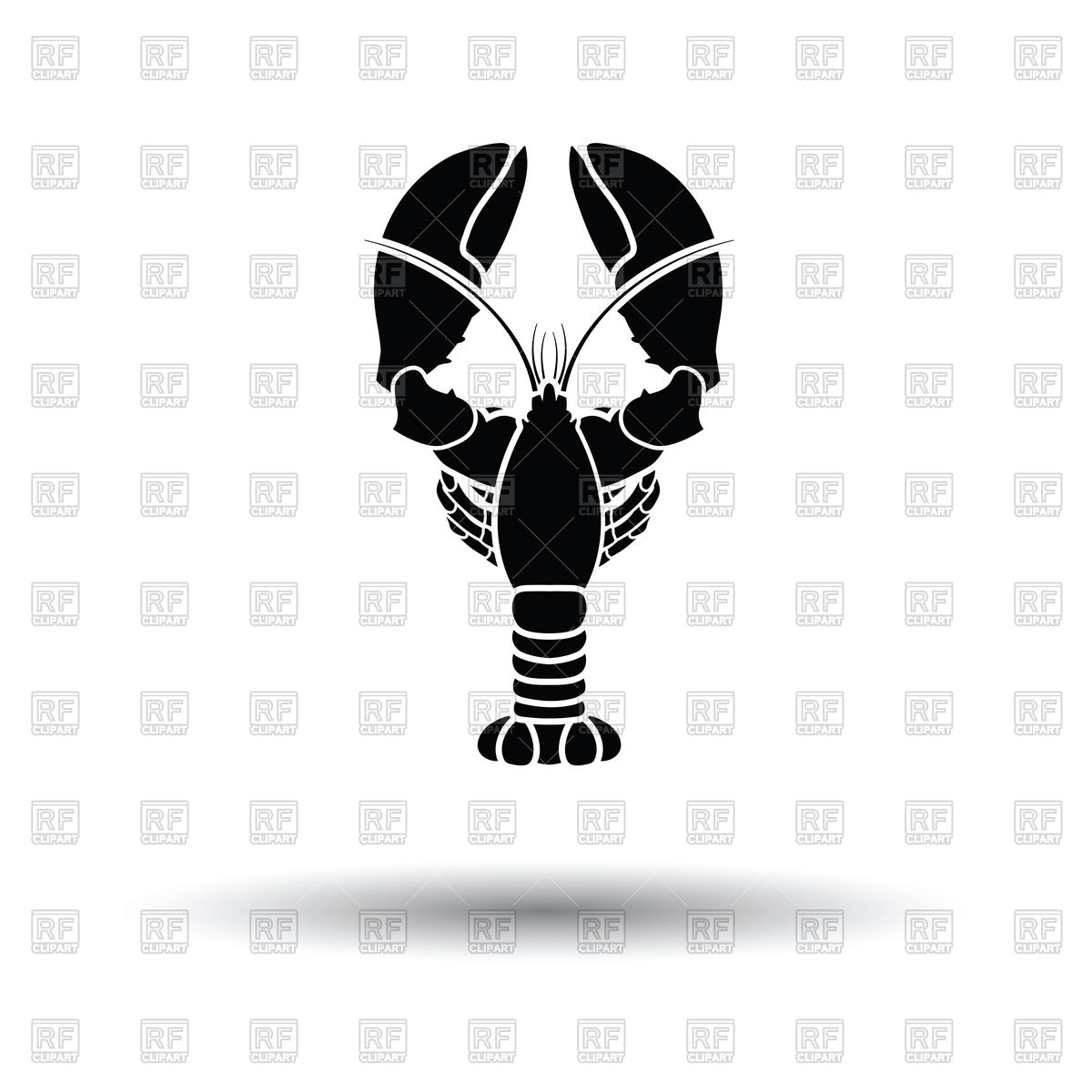 1200x1200 Lobster Silhouette On White Background Royalty Free Vector Clip
