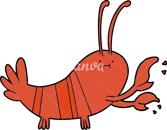 550x428 Cartoon Lobster Vector Icon