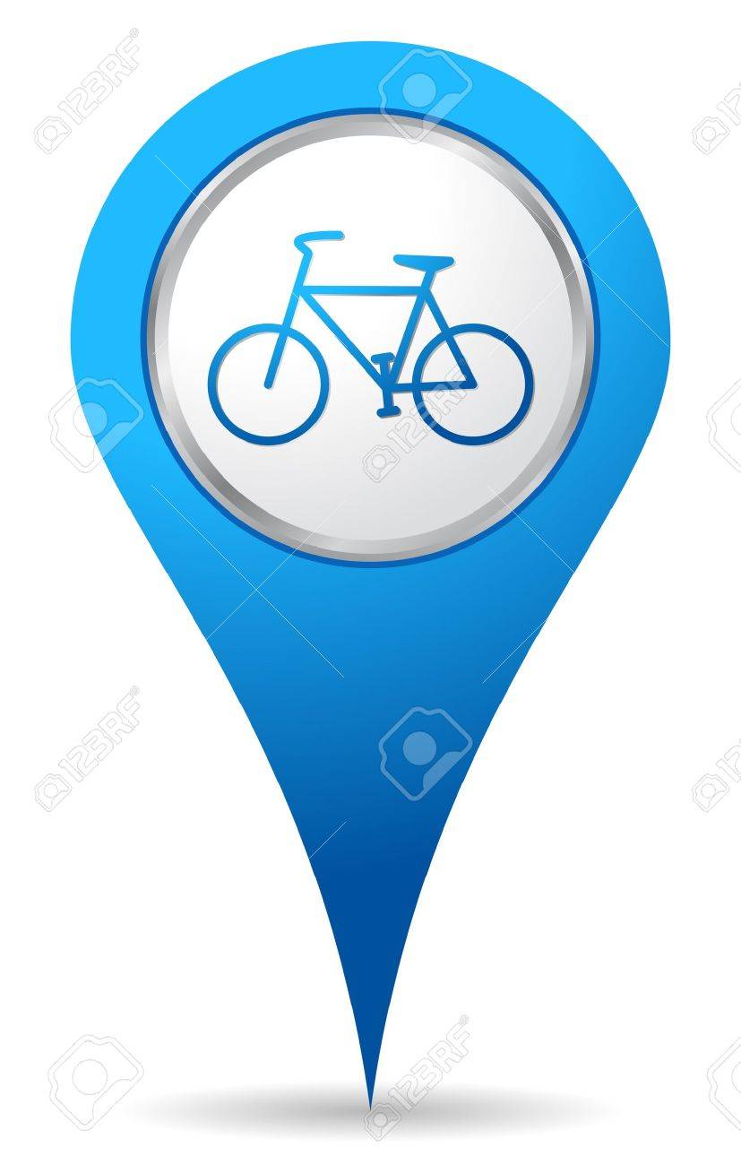 827x1300 Blue Bike Location Icon Royalty Free Cliparts, Vectors, And Stock