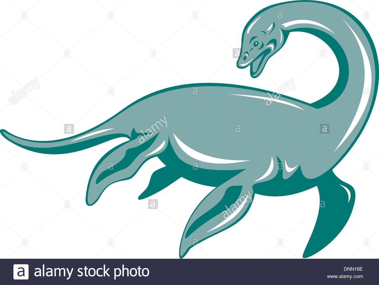 1300x976 Illustration Of A Loch Ness Monster Done In Retro Style Stock
