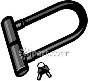 350x322 Bicycle Tire Lock With Keys Clip Art