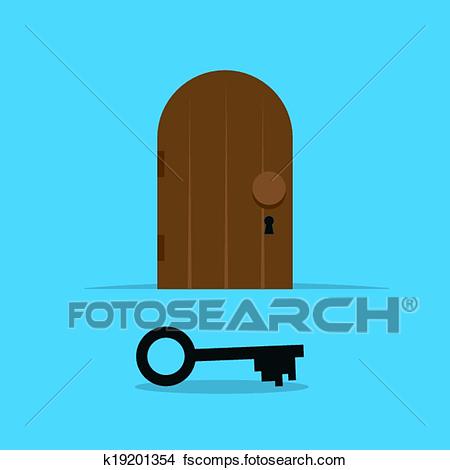 450x470 Clipart Of Key Door K19201354