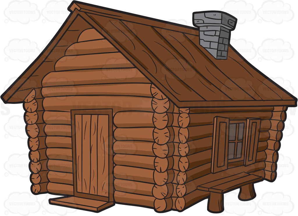 log cabin living room cartoon