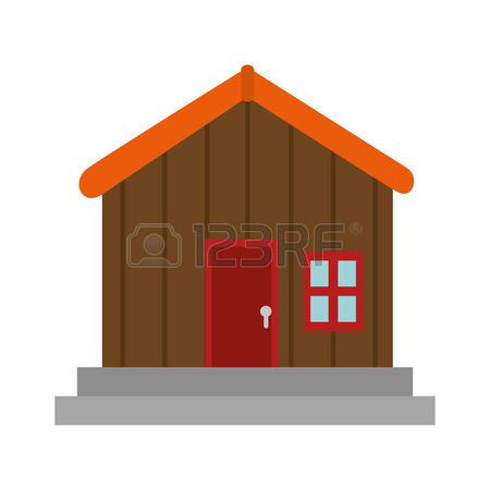 450x450 Log Cabin House Shape Icon Silhouette Vector Illustration. Vector