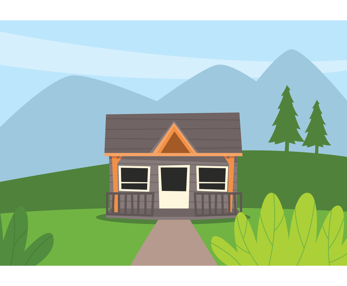 1136x936 Cabin Landscape Illustration Vector Art Amp Graphics