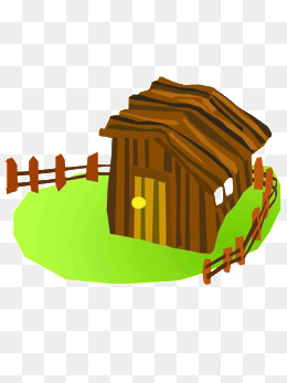 260x347 Cartoon Small Wooden House, Creative, Wood, Brown Png Image