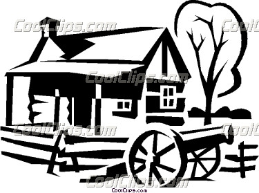 375x279 Wagon Clipart Log Cabin