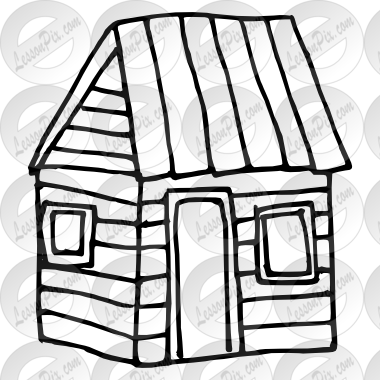 380x380 Cabin Clipart Outline