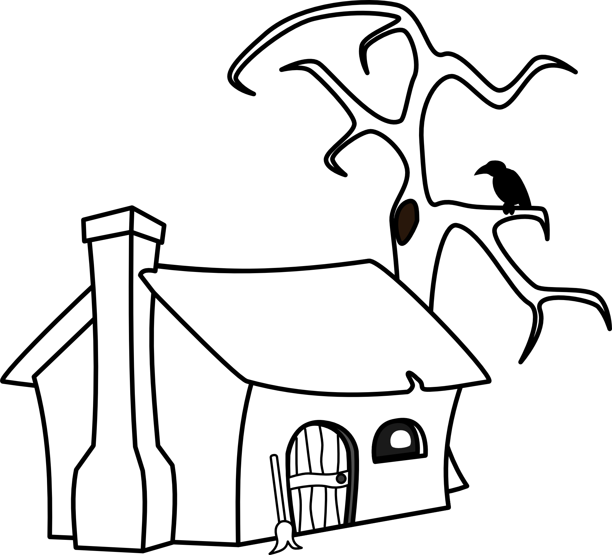 1979x1796 Cottage Clipart Black And White