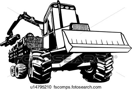 450x308 Clipart Of Logging, Construction, Heavy, Industrial, Log, Mover