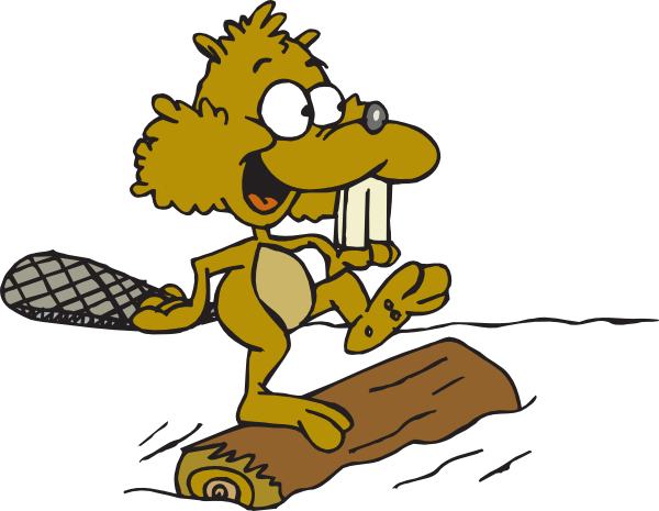 600x465 Beaver On Log Clip Art