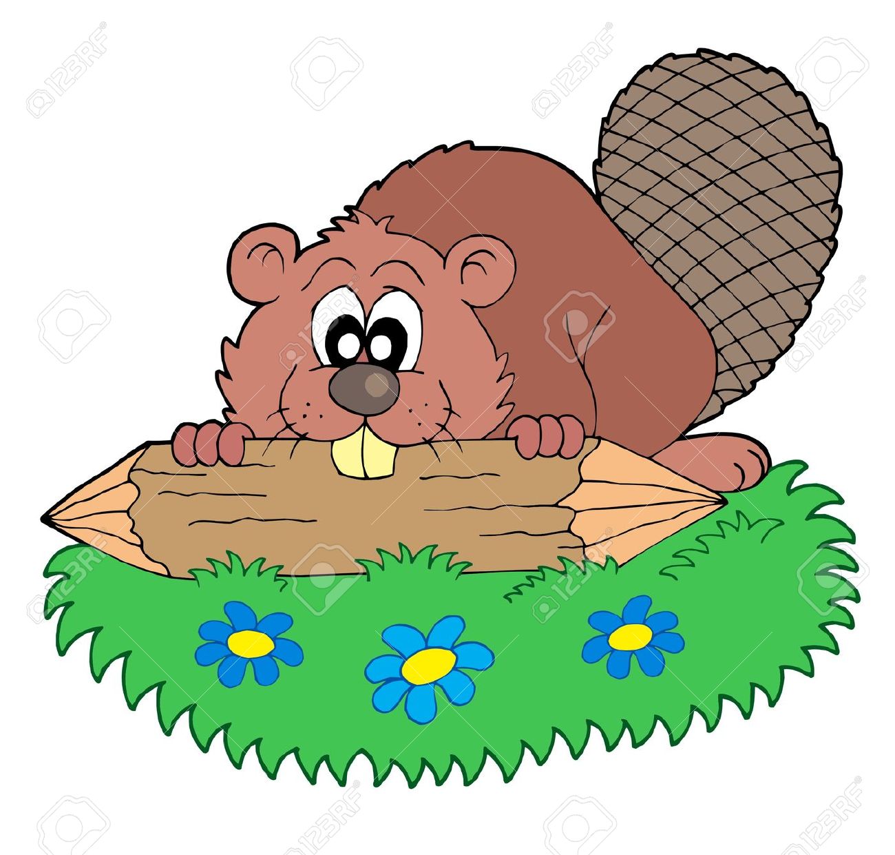 1300x1241 Beaver Clipart Log
