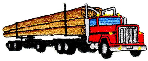 500x209 Long Logging Truck Embroidery Designs, Machine Embroidery Designs