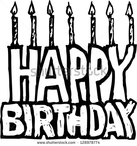 441x470 Happy Birthday Black And White Clipart