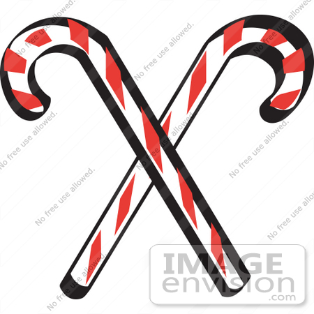 450x450 Royalty Free Cartoon Clip Art Of Two Red And White Candy Canes