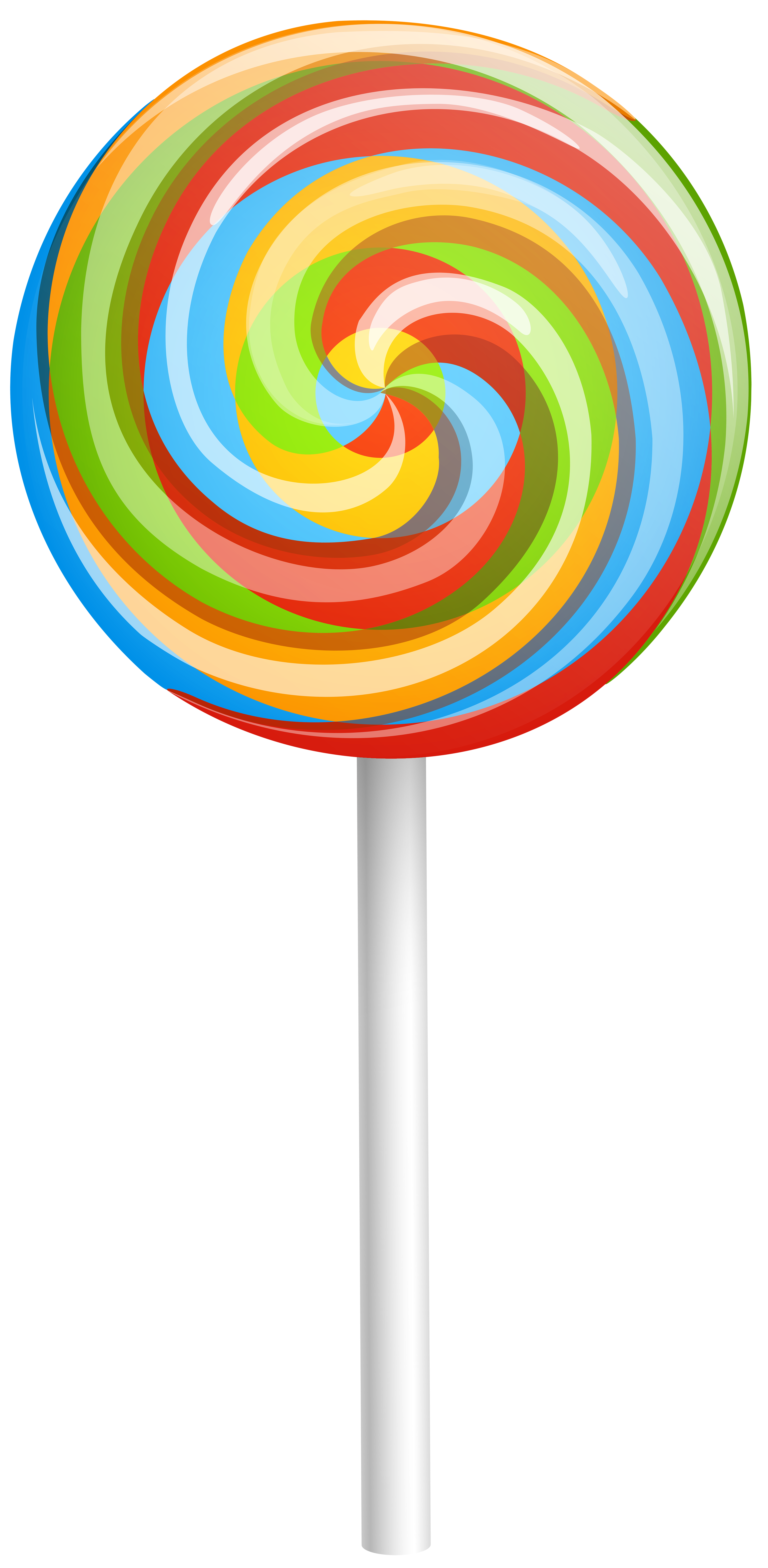 3919x8000 Rainbow Swirl Lollipop Clip Art Image