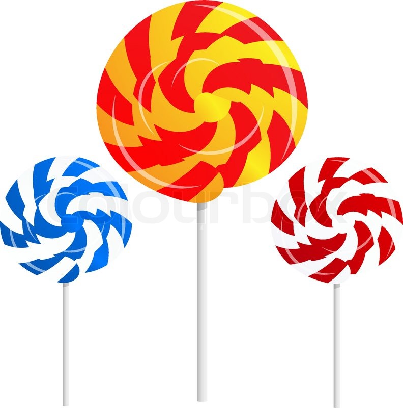 792x800 Round Shape Lollipops On White Background Stock Vector Colourbox