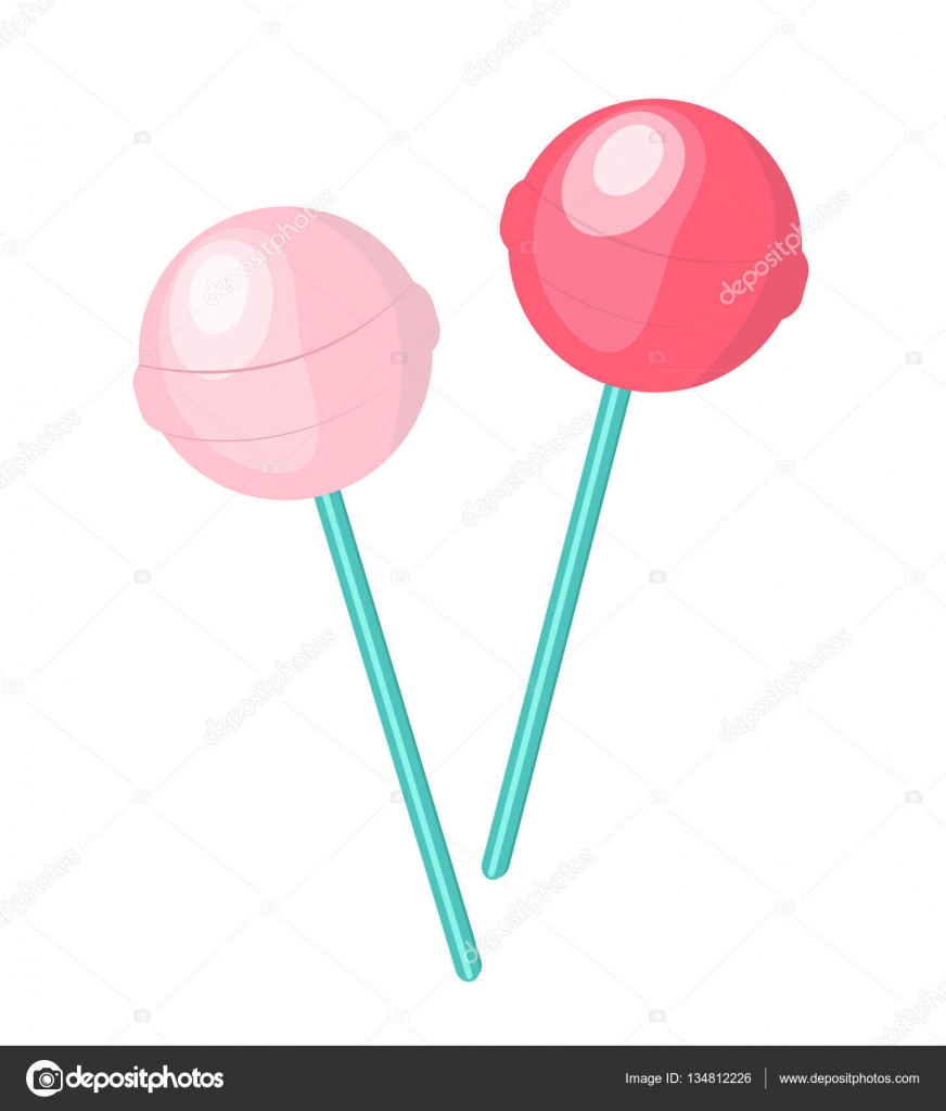 872x1024 Cute, Pink Candy Lollipop Icon, Flat Design. Isolated On White