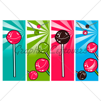 325x325 Pop Art Comic Style Banners Set Lollipop Clipart Picture Gl