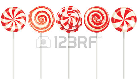 450x276 Vector Illustration Rainbow Swirl Lollipop Icon. Colorful Lollipop