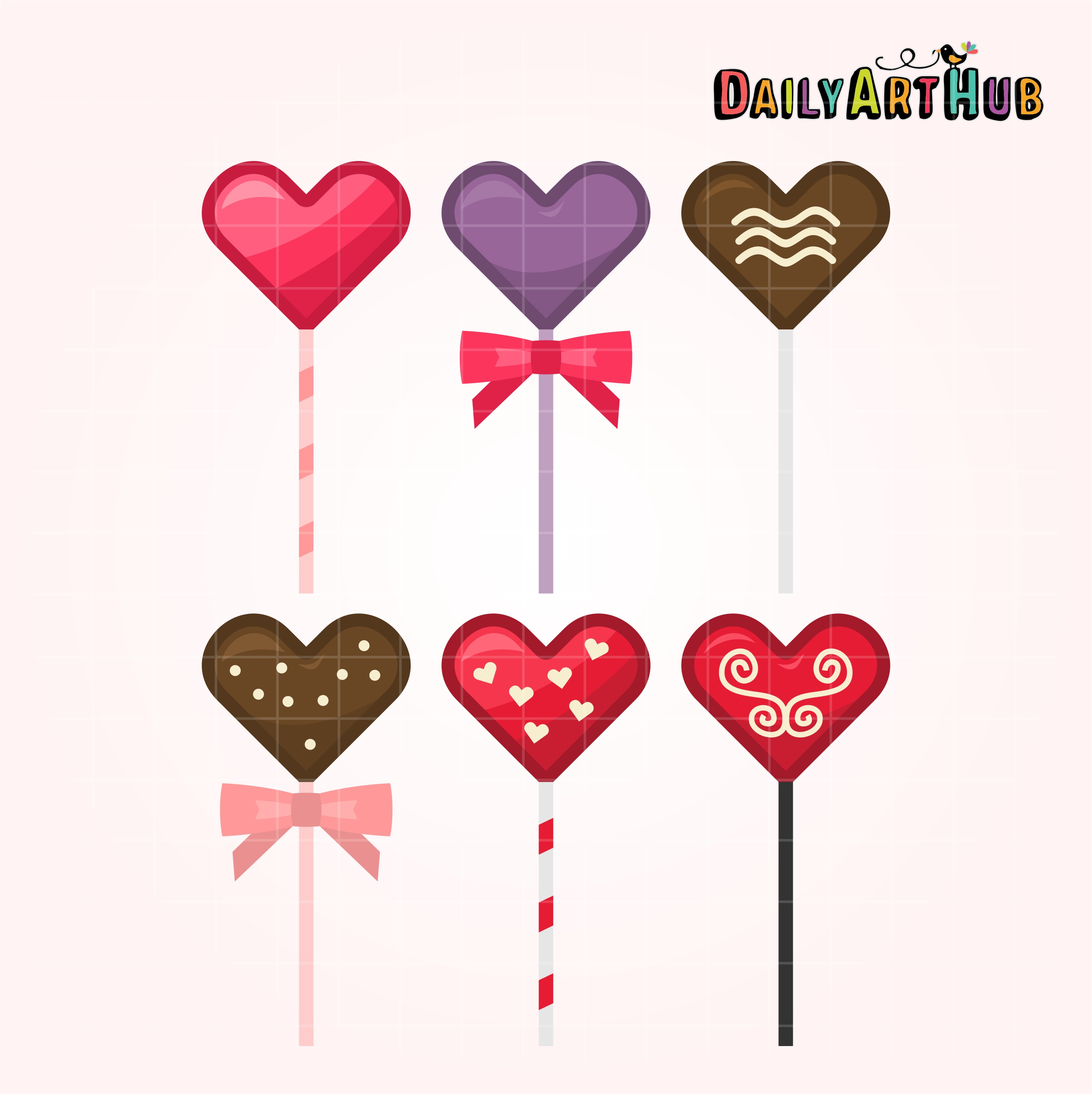 2664x2670 Heart Lollipops Clip Art Set Daily Art Hub