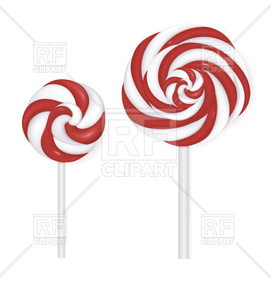 383x400 Striped Round Lollipops Royalty Free Vector Clip Art Image