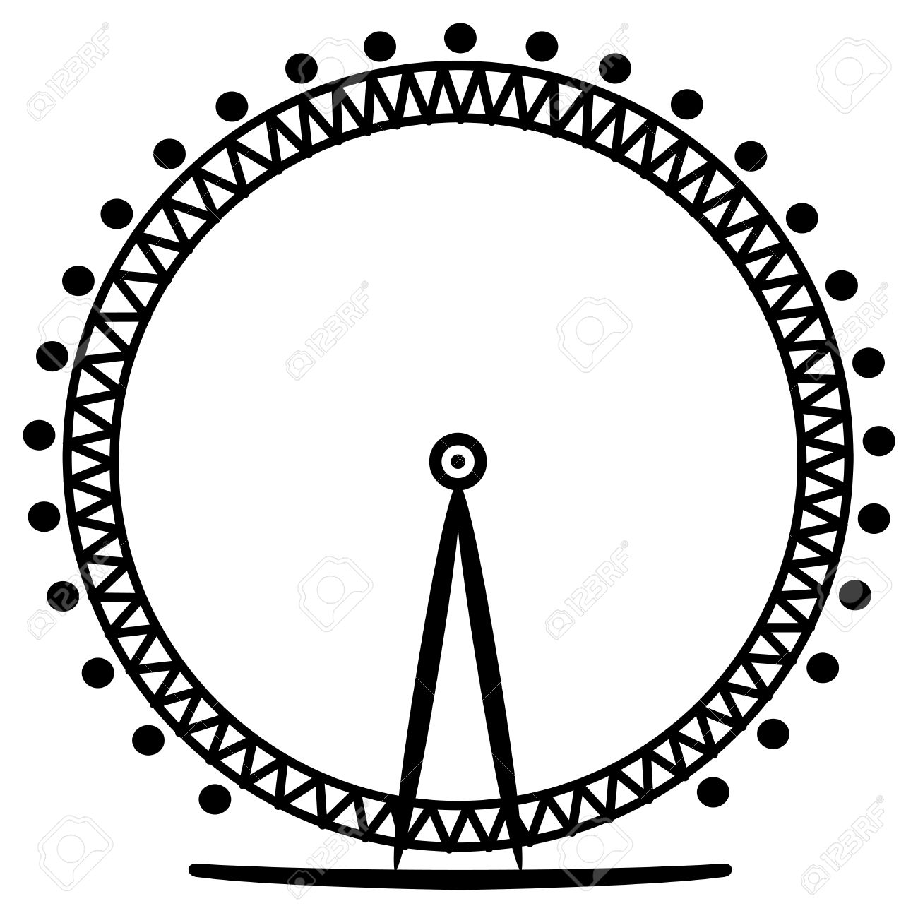 1300x1300 Vector Illustration Of London Eye Royalty Free Cliparts, Vectors
