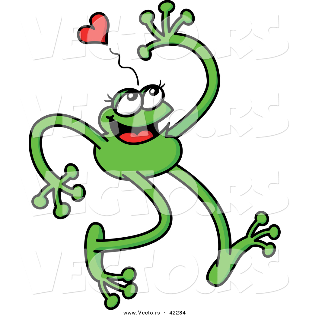 1024x1044 Cartoon Vector Of A Green Love Frog With Long Arms And Legs By