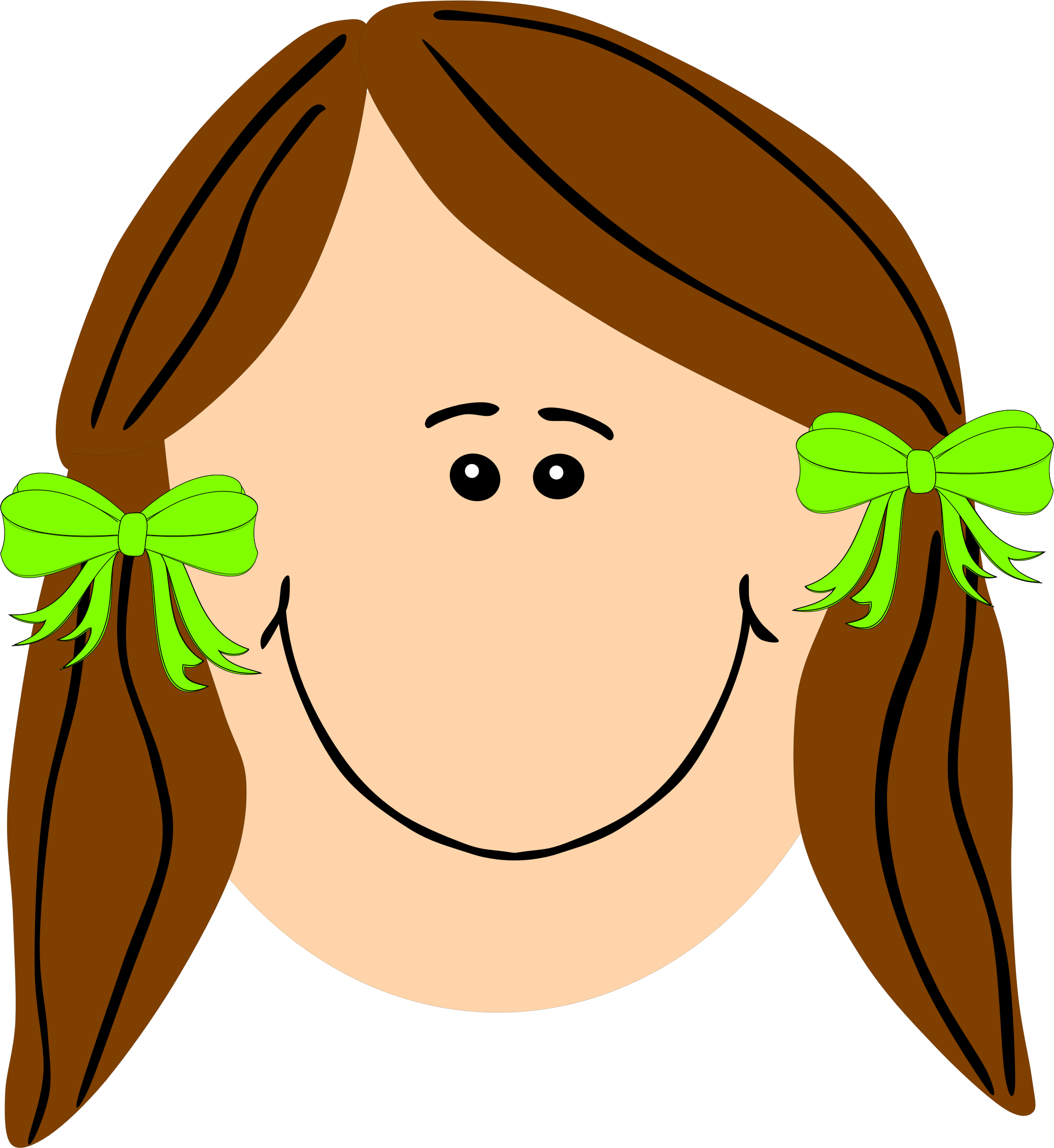 2076x2261 Brown Hair Clipart Long