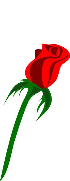 228x589 Red Rose Bud 1 Clip Art