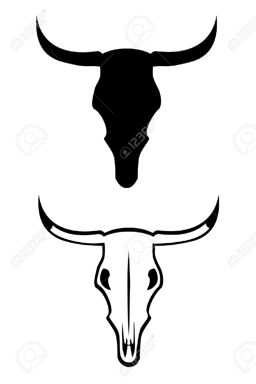 867x1300 Longhorn Cattle Clipart Cow Skull