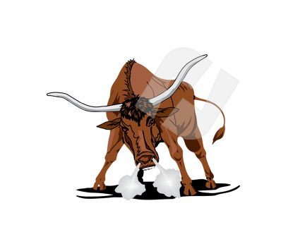 425x356 Longhorn Cattle Clipart Vector