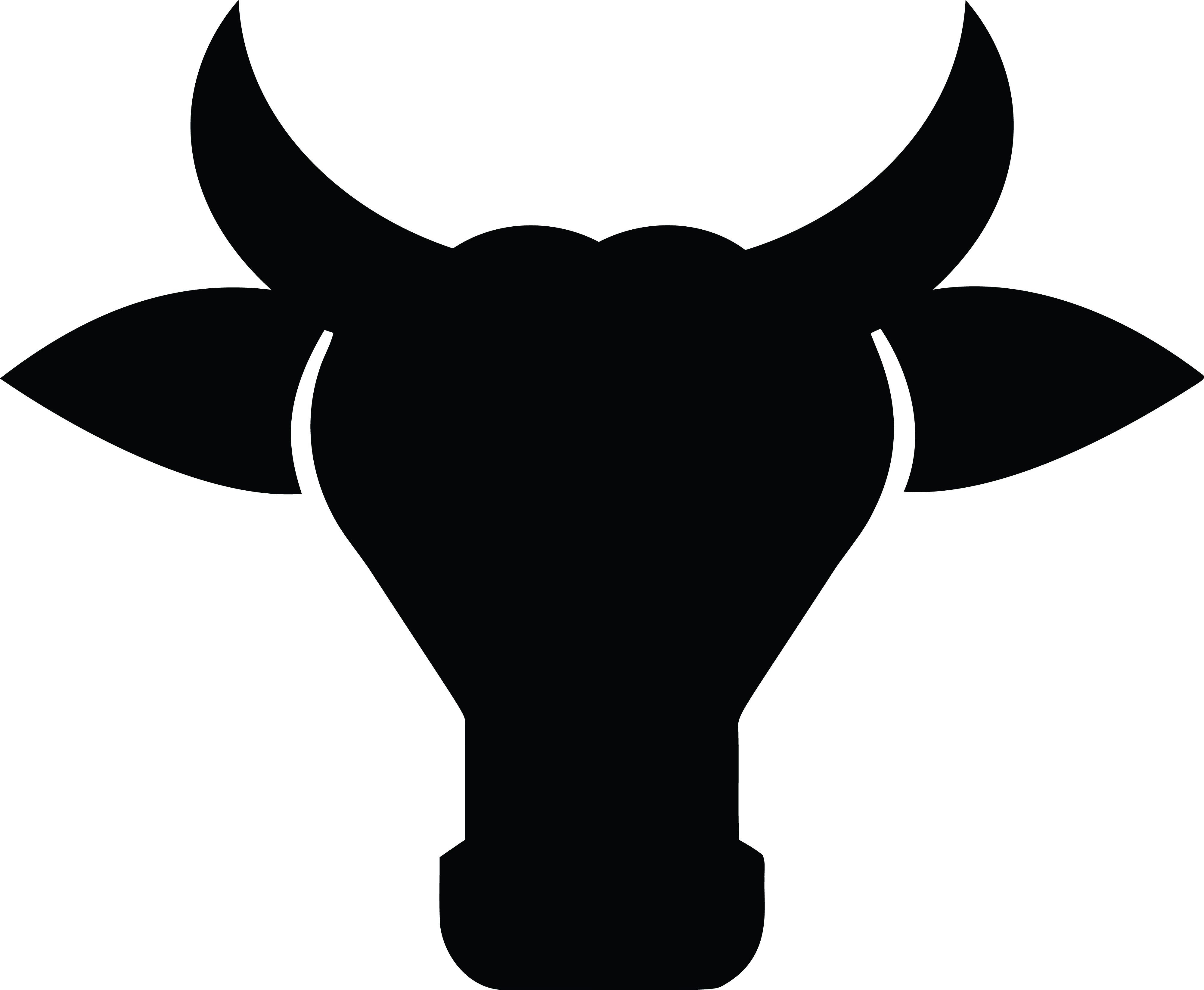 4000x3289 Clipart Of A Silhouetted Cow Head