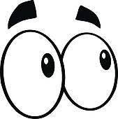 169x170 Clip Art Of Black And White Looking Eyes K18447269