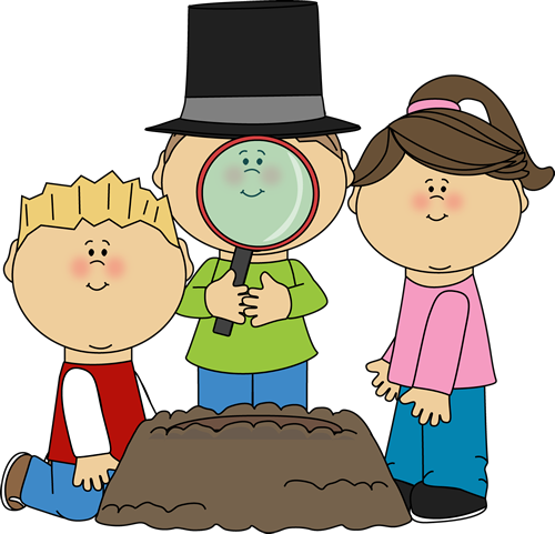 500x481 Kids Looking For A Groundhog Clip Art