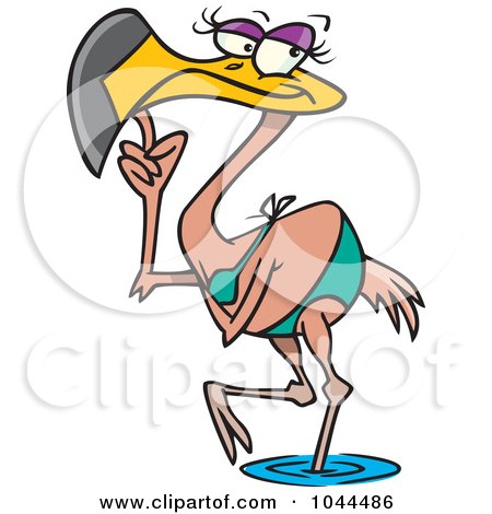 450x470 Royalty Free (Rf) Clip Art Illustration Of A Cartoon Flamingo