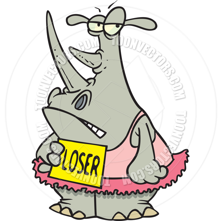 940x940 Cartoon Rhino Ballerina By Ron Leishman Toon Vectors Eps