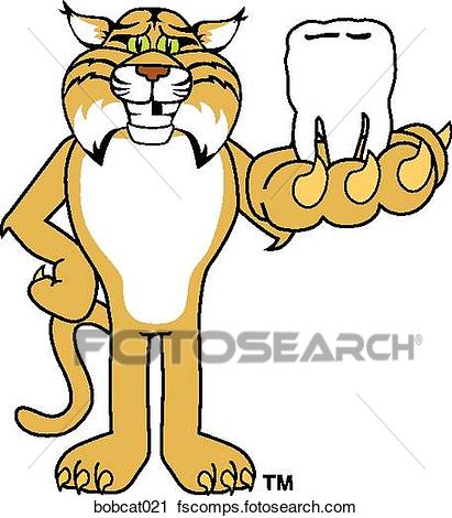 411x470 Clipart Of Bobcat With Lost Tooth Bobcat021
