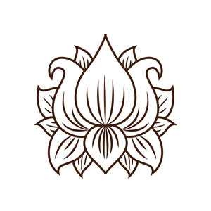 300x300 Vector Lotus Drawing For Wesak Day Royalty Free Stock Image