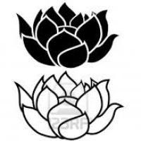 200x200 Lotus Flower Stencil