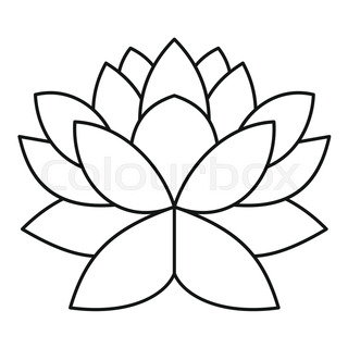 320x320 Lotus Icon. Outline Illustration Of Lotus Vector Icon For Web