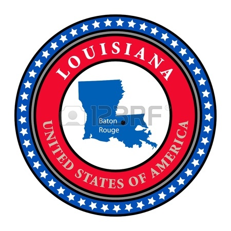 450x450 Label With Name And Map Of Louisiana Royalty Free Cliparts