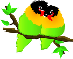 300x246 Love Birds Clipart Image