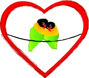 300x263 Lovebirds Clipart Image