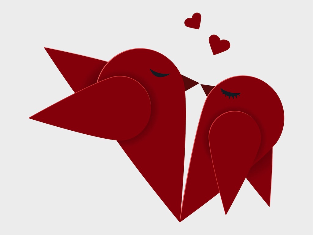 1024x768 Birds In Love