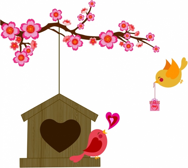 600x536 Blossom Clipart Love Bird Tree