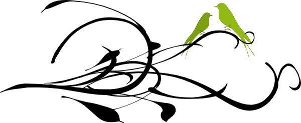 600x246 Love Birds On A Branch