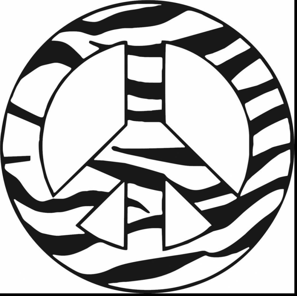 1127x1125 Fantastic Zebra Print Peace Sign Coloring Pages With Peace