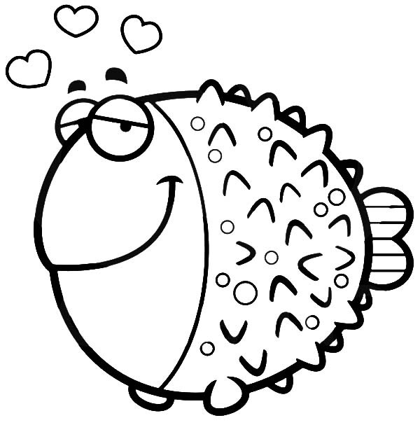 600x627 Blowfish Fall In Love Coloring Pages Best Place To Color